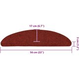 vidaXL Preproge za stopnice samolepilne 30 kosov rdeča 56x17x3 cm | Shoptok.si