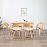 vidaXL jedilni stoli 6 kosov krem ukrivljen les in umetno usnje | Shoptok.si