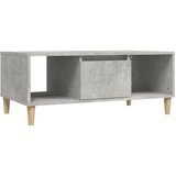 Maison Chic Klubska mizica - kavna mizica - Nizka mizica betonsko siva 90x50x36,5 cm inženirski les, (21755393) | Shoptok.si