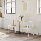  Stolac za blagovanje 2 pcs bijela i prirodna Čvrsto drvo | shoptok.hr
