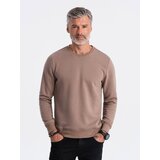 Ombre BASIC men's hoodless sweatshirt - light brown | Shoptok.si