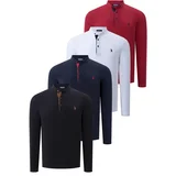 dewberry QUAD SET V4009 MENS SWEATSHIRT-BLACK-WHITE-LACQUERED-BURGUNDY