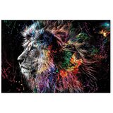  Slika - Crazy Lion (1 Part) Wide 60x40 Premium Print | shoptok.hr