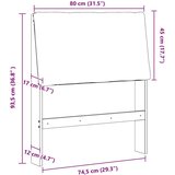  Tapecirani uzglavlje Svijetlo siva 80 cm Čvrsto borovo drvo | shoptok.hr