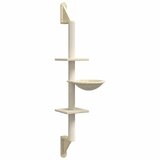  Zidna penjalica za mačke sa stupom za grebanje krem 142,5 cm | shoptok.hr