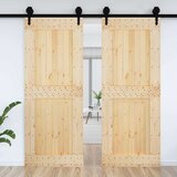  Vrata NARVIK 90 x 210 cm Čvrsta borovina (neobrađena) Prirodna | shoptok.hr
