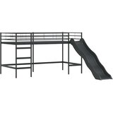  Krevet na kat za djecu s toboganom Crna i antracit 107 x 200 cm | shoptok.hr
