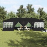 vidaXL paviljon za zabave z 12 stranskimi stenami antracit 8x4 m PE | Shoptok.si