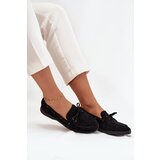 Boto Women's Flat Loafers with Laces Black Zalina Cene