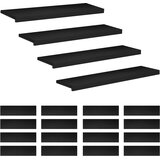 Step treads 20 kom. 90 x 25 x 2 cm Crna Čvrsto drvo bukve Slike