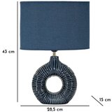 Mauro Ferretti Plava stolna lampa keramička s tekstilnim sjenilom (visina 43 cm) Seta – | shoptok.hr