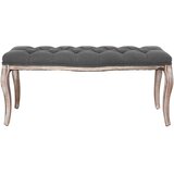  Klupa od tkanine i masivnog drva 110 x 38 x 48 cm tamnosiva | shoptok.hr