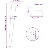  Noge za klub stolić konusnog oblika 4 kom bijele 42-43 cm čelik | shoptok.hr