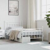  Metalni okvir kreveta uzglavlje i podnožje bijeli 107x203 cm | shoptok.hr