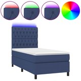  box spring s madracem LED plavi 90x200 cm od tkanine | shoptok.hr