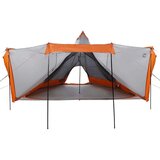 vidaXL Družinski šotor tipi za 6 oseb siv in oranžen vodoodporen | Shoptok.si