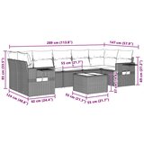  8-dijelni set vrtnih sofa od poliratana s jastucima svjetlosivi | shoptok.hr