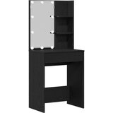  LED Toaletni Stol u Crnom Hrastu 60x40x140 cm Izrađen od Konstruiranog Drva | shoptok.hr