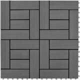  Pločice za decking 11 kom. Siva 30 x 30 cm WPC | shoptok.hr
