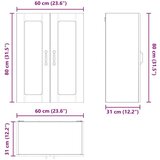 vidaXL Stenska kuhinjska omarica Črna 60 x 31 x 80 cm Konstruiran les | Shoptok.si