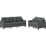  2-dijelni set sofa s jastucima tamnosivi od tkanine | shoptok.hr