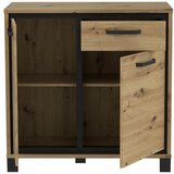 MID.YOU Komoda Trondheim, Barva Hrasta, Črna | Shoptok.si