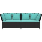  Vrtna sofa od poliratana s jastucima crna | shoptok.hr