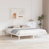  Krevetna konstrukcija Bijelo 200 x 200 cm Čvrsto borovo drvo Bijela 205.5 x 250 x 32 cm | Shoptok.si