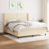  The Living Store Box spring postelja z vzmetnico krem 180x200 cm blago - Box Spring Postelja, (21514831) Cene