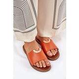 Boto Women's Eco Leather Slippers With Decorative Details Orange Mevith | shoptok.hr