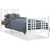 Metalni okvir kreveta uzglavlje i podnožje bijeli 80x200 cm | shoptok.hr
