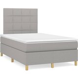 vidaXL Boxspring postelja z vzmetnico svetlo siva 120x190 cm blago Cene