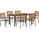  Vrtni set za objed 7 pcs Crna i smeđa poliratan | shoptok.hr