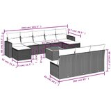  11-dijelni set vrtnih sofa od poliratana s jastucima crni | shoptok.hr