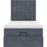 vidaXL Otomanski posteljni okvir z vzmetnicami siv 90x200cm žamet | Shoptok.si