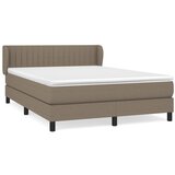 vidaXL Box spring postelja z vzmetnico taupe 140x190 cm blago, (20894863) | Shoptok.si