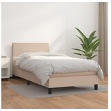  Box spring postelja z vzmetnico kapučino 100x200cm umetno usnje | Shoptok.si
