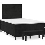 vidaXL Box spring postelja z vzmetnico črna 120x190 cm žamet Cene