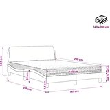  Krevet s madracem Dover smeđesivi 140x200 cm tkanina | shoptok.hr