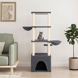 vidaXL Mačje drevo s praskalniki iz sisala temno sivo 147 cm | Shoptok.si