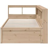  Krevet s regalom za knjige bez madraca 100 x 200 cm od borovine - Prirodna 100 x 200 cm | shoptok.hr