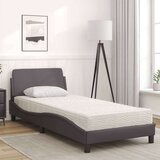 vidaXL Krevet s madracem sivi 90 x 200 cm od umjetne kože | shoptok.hr