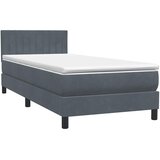 Box spring krevet s madracem tamnosivi 80 x 220 cm baršunasti | shoptok.hr