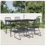 vidaXL 5-dijelni vrtni blagovaonski set od PVC ratana crni | shoptok.hr