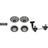 Blanco pribor SATIN DARK STEEL InFino set 2x3,5" za dva korita (čašice, InFino ukrasna rozete, C-overflow preljev komplet), bez dalj.upr. | shoptok.hr