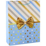  Large Gift Bag With Bow Gold Decorations 55 x 43 x 15cm | shoptok.hr