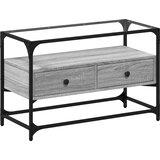 TV ormarić sa staklenom površinom boja hrasta 80x35x51 cm drvo | shoptok.hr