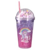 Lavine, čaša sa cevčicom, plastična, jednorog, 450ml ( 705525 )