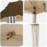  Rastezljivi šator za svadbe - šator za zabave Sivo-smeđa 288 x 288 x 245 cm - Sivo-smeđa Bez bočnog zida | shoptok.hr
