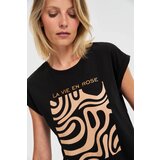 Marisse T-Shirt With A Geometric Print, Black | ePonuda.com